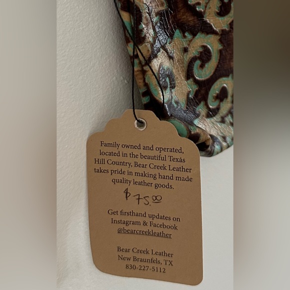 Small Leather Bag, King Kaleidoscope Turquoise Brown. - Picture 7 of 7